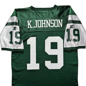 VTG 90s Keyshawn Johnson Starter Jersey SZ 48 L New York Jets NFL Made in USA